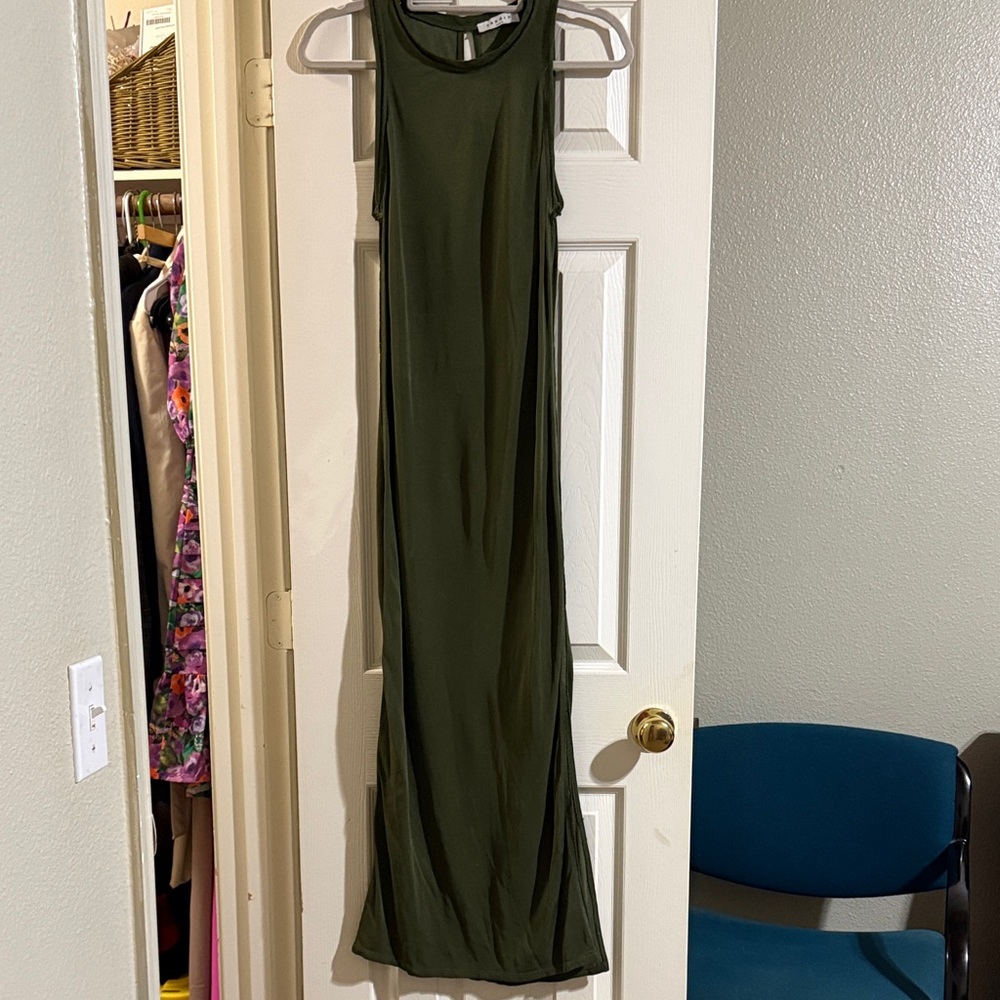 Sandro Deep Green Maxi Dress